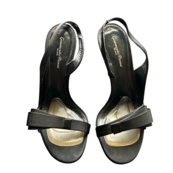 Giuseppe Zanotti Black Heels with Bow and Rhinestones - Picture 2 of 7